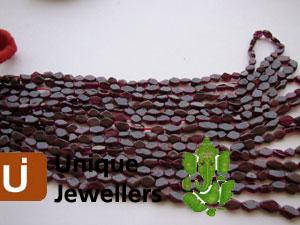 Garnet Plain Parallelogram Beads