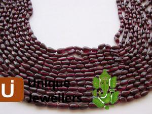 Garnet Plain Drop Beads