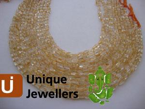 Citrine Plain Square Beads