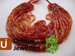 Carnelian Shaded Plain Square Beads