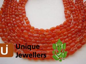 Carnelian Plain Oval Beads