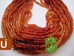 Carnelian Shaded Plain Round Beads