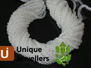 White Rainbow Plain Round Beads