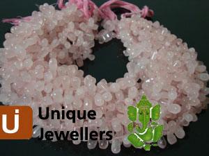 Rose Quartz Plain Drop Beads