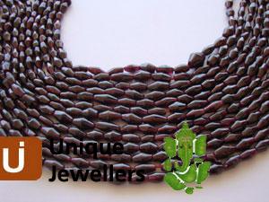 Garnet Plain Dholki Beads