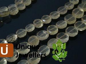 Lemon quartz Faceted Coin Beads