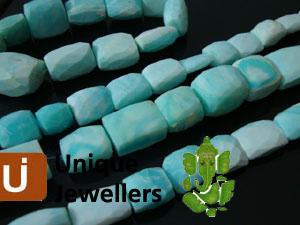 Blue Opel Faceted Chicklet Beads