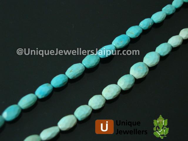 Sleeping Beauty Turquoise Faceted Oval Beads