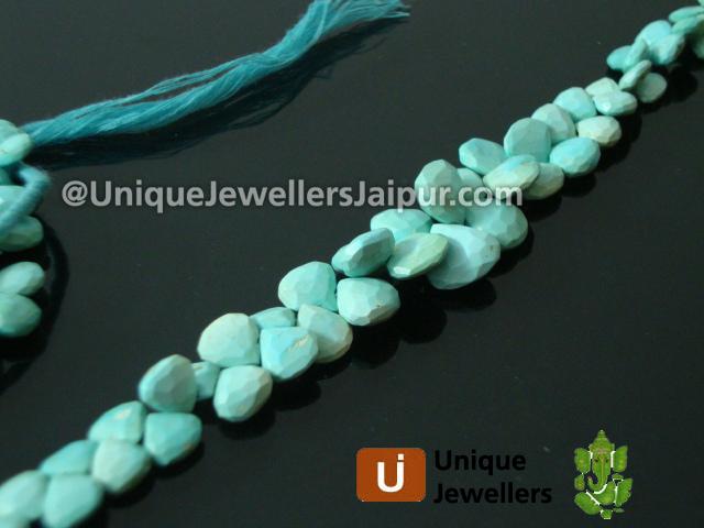 Sleeping Beauty Turquoise Briollete Heart Beads