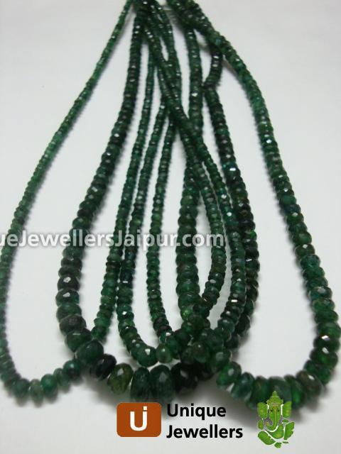 Dark Emerald Faceted Roundelle Beads