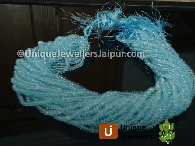 Sky Blue Topaz Faceted Roundelle Beads