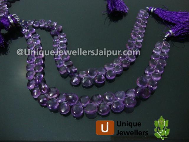 Amethyst Plain Heart Beads