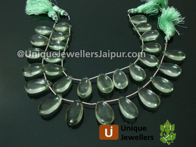 Green Amethyst Plain Pear Beads