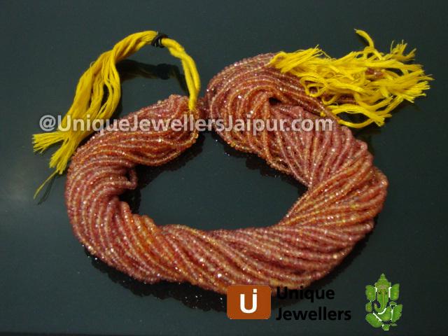 Orange Sapphire Faceted Roundelle Beads