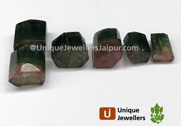 Watermelon Tourmaline Step Cut Cylinder