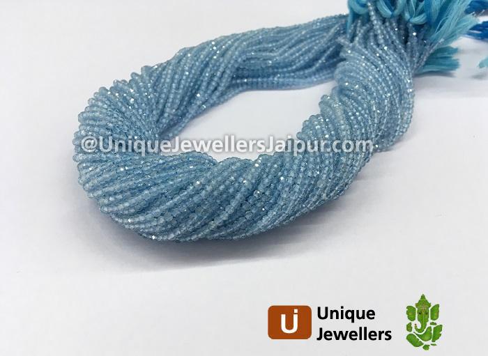 Sky Blue Topaz Micro Cut Roundelle Beads