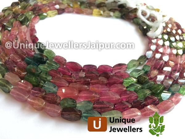 Tourmaline Faceted Twisted Rectangle Beads