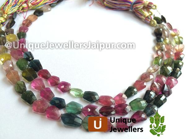 Tourmaline Faceted Pentagon Beads