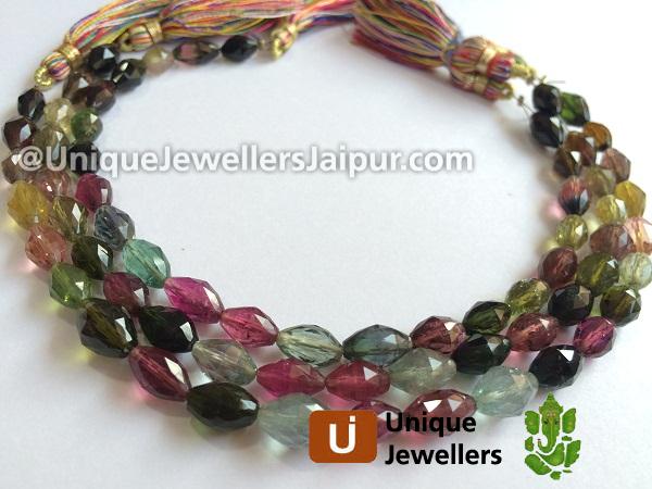 Tourmaline Faceted Bicone Beads