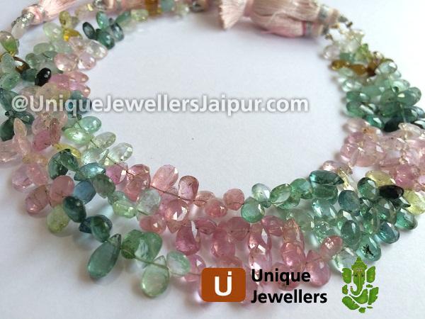 Tourmaline Faceted Pear Beads