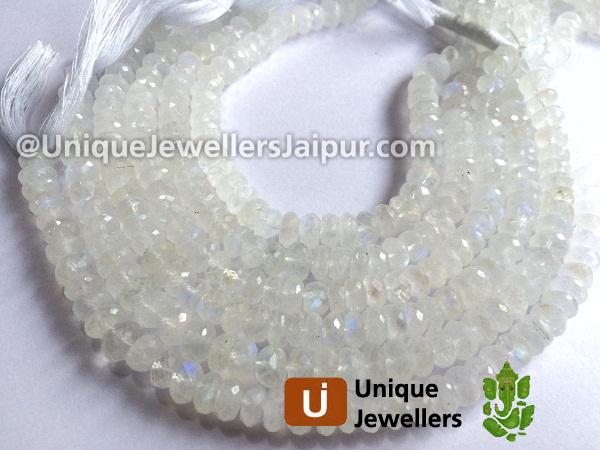 White Rainbow Far Faceted Roundelle Beads