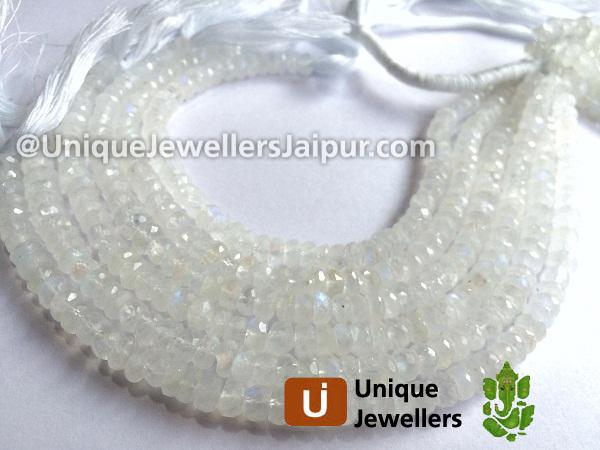 White Rainbow Far Faceted Roundelle Beads