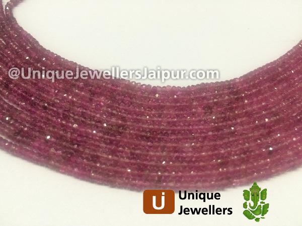 Pink Tourmaline Shaded Faceted Roundelle Beads