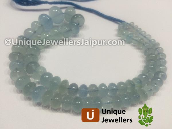 Milky Aquamarine Far Smooth Roundelle Beads