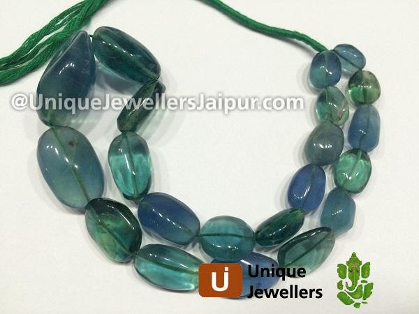 Blue Fluorite Far Smooth Nugget Beads