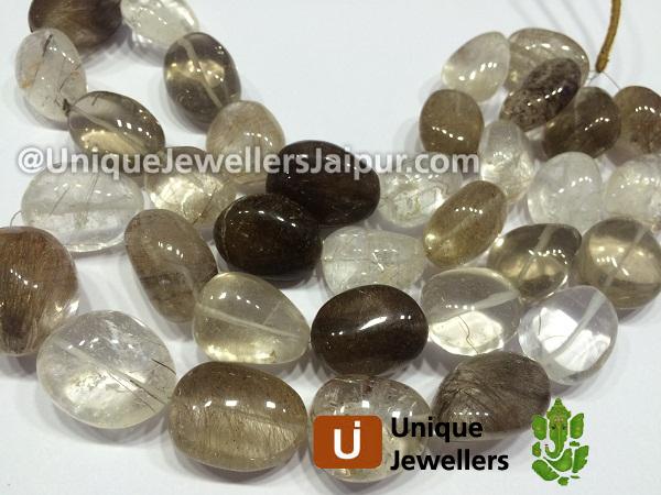 Multi Colour Rutail Far Smooth Nugget Beads