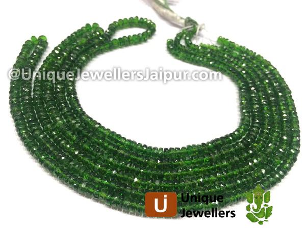 Chrome Diopside Faceted Roundelle Beads