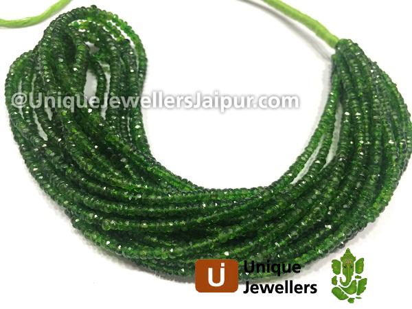 Chrome Diopside Faceted Roundelle Beads