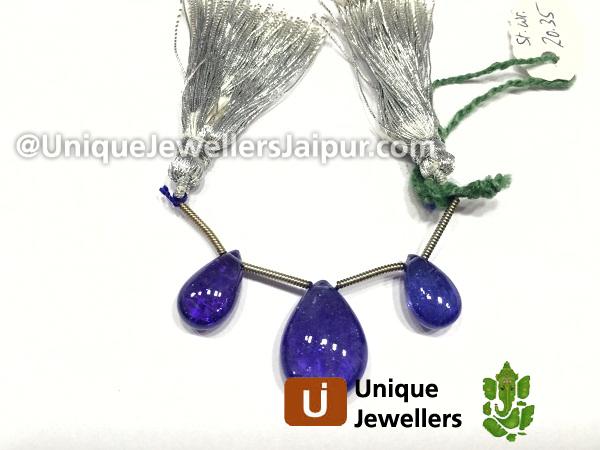 Tanzanite Plain Pear Beads