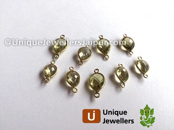 Gold Vermeil Lemon Quartz Pear Connector