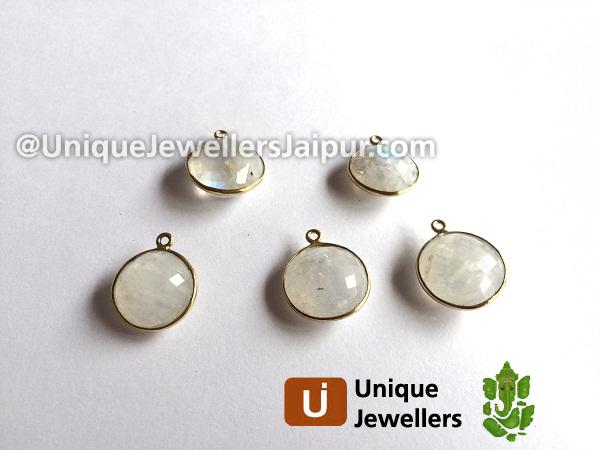 Gold Vermeil White Rainbow Coin Pendant