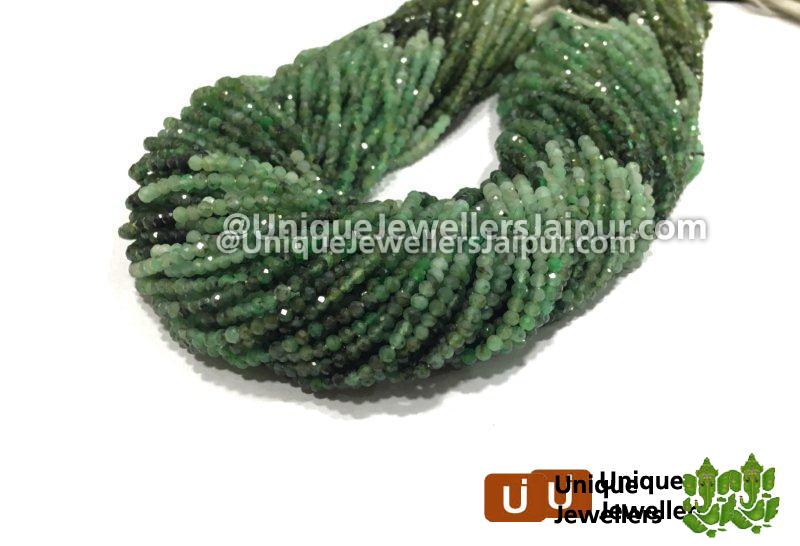 Emerald Shaded Micro Cut Roundelle Beads