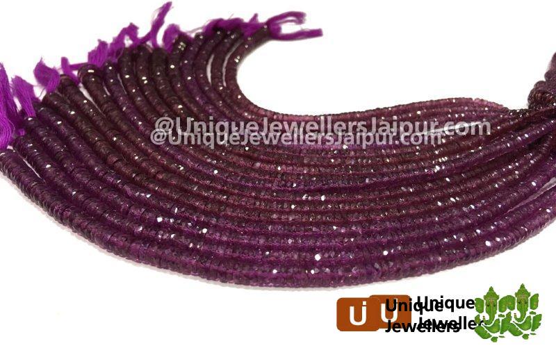 Rhodolite Garnet Faceted Tyre Beads
