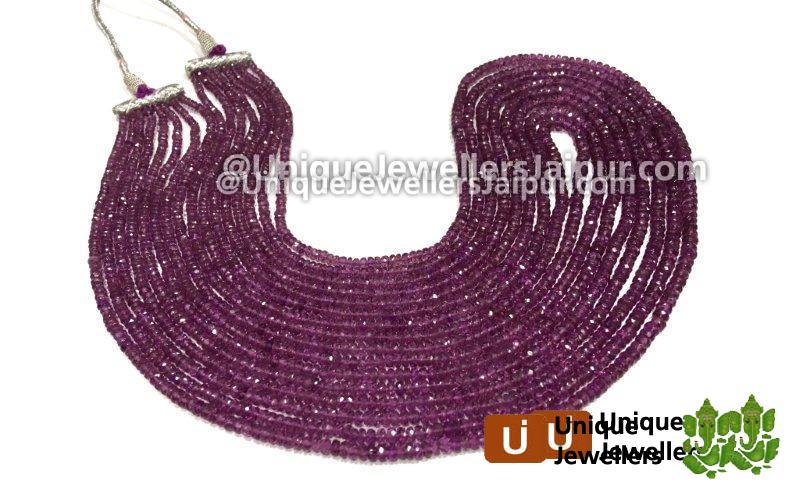 Rhodolite Garnet Faceted Roundelle Beads