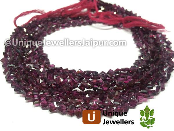 Rhodolite Cut Kite Beads