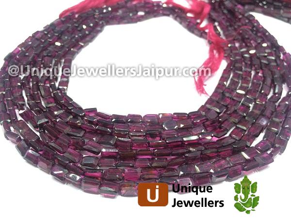 Rhodolite Cut Chicklet Beads