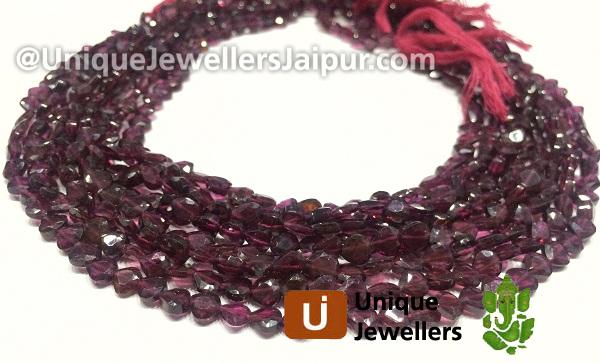 Rhodolite Cut Heart Beads
