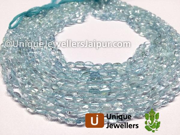 Aquamarine Smooth Oval Beads