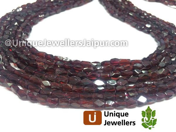 Rhodolite Cut Faceted Rectangle Beads