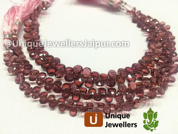 Rhodolite Cut Pear Beads