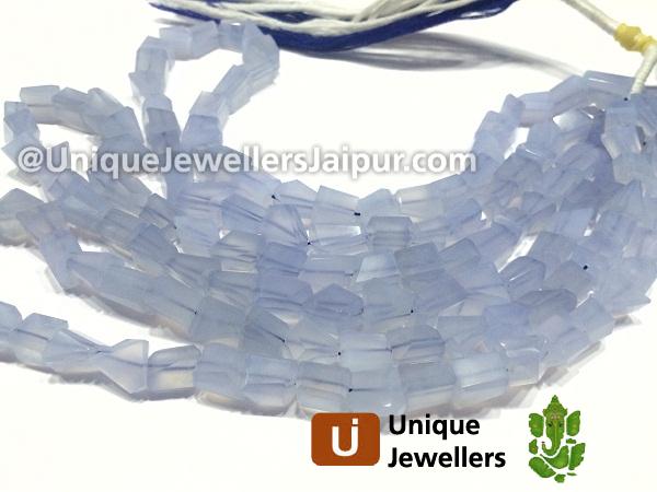 Natural Chalcedony Faceted Nugget Beads