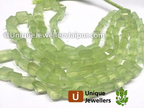 Prehnite Faceted Nugget Beads