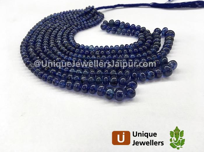 Blue Sapphire Far Smooth Roundelle Beads