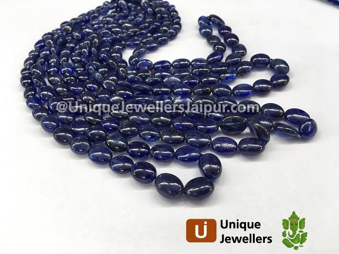 Blue Sapphire Smooth Oval Beads