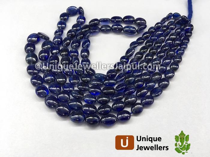 Blue Sapphire Smooth Oval Beads