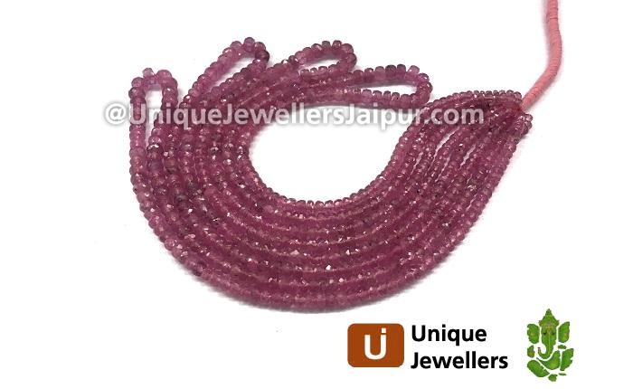 Pink Sapphire Faceted Roundelle Beads